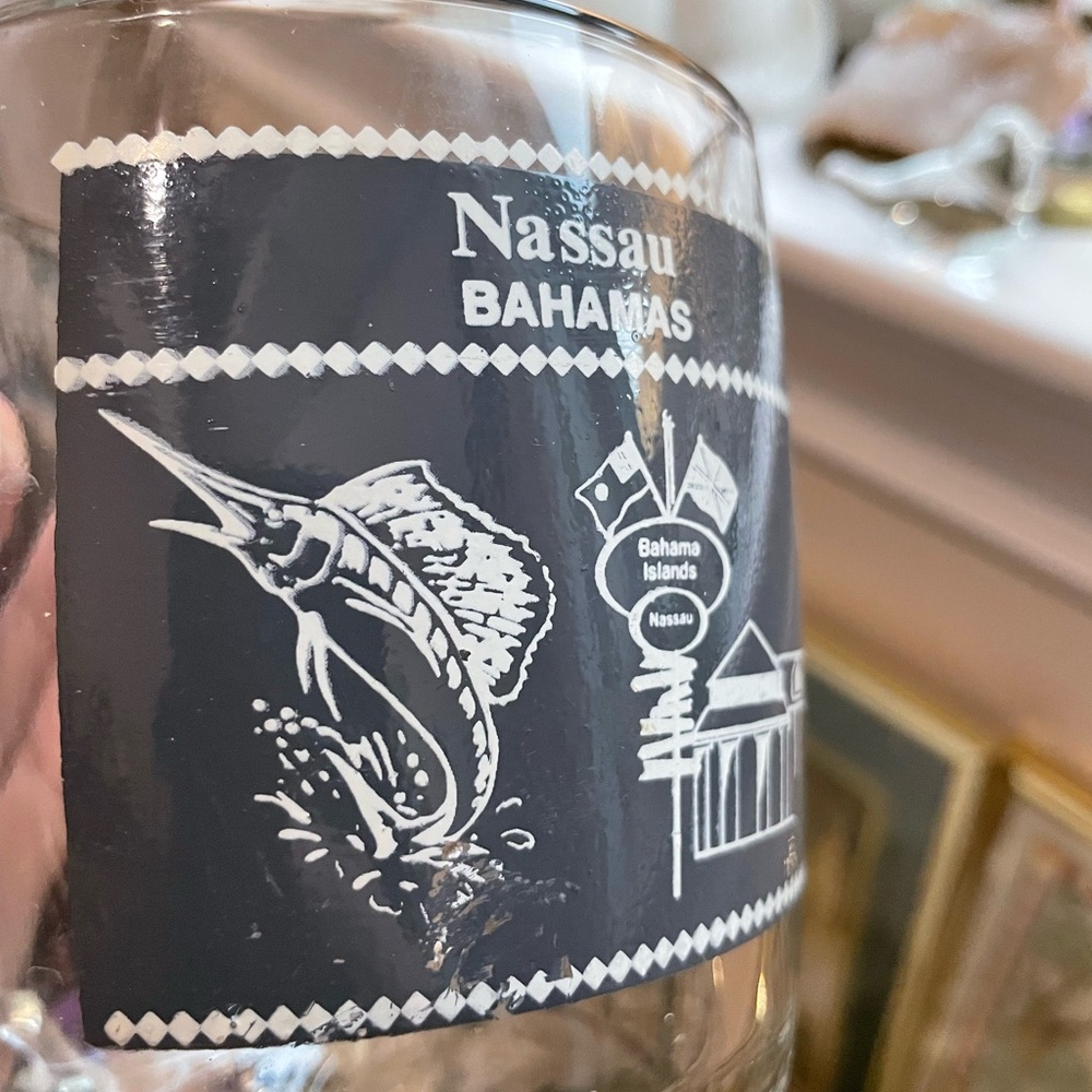 Vintage Nassau Bahamas souvenir beer stein heavy thick glass mug